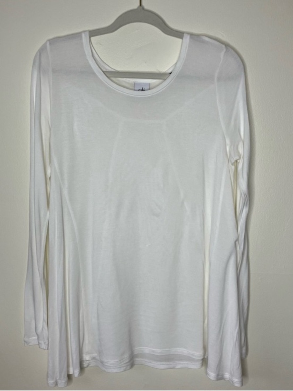 CAbi white long sleeve swing tee S style 3056
